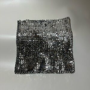 Silver Sequin Women's Mini Skirt/Tube Top